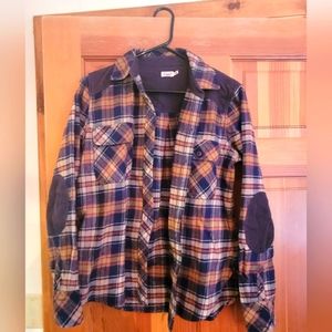 Faherty womens S flannel with elbow patches
